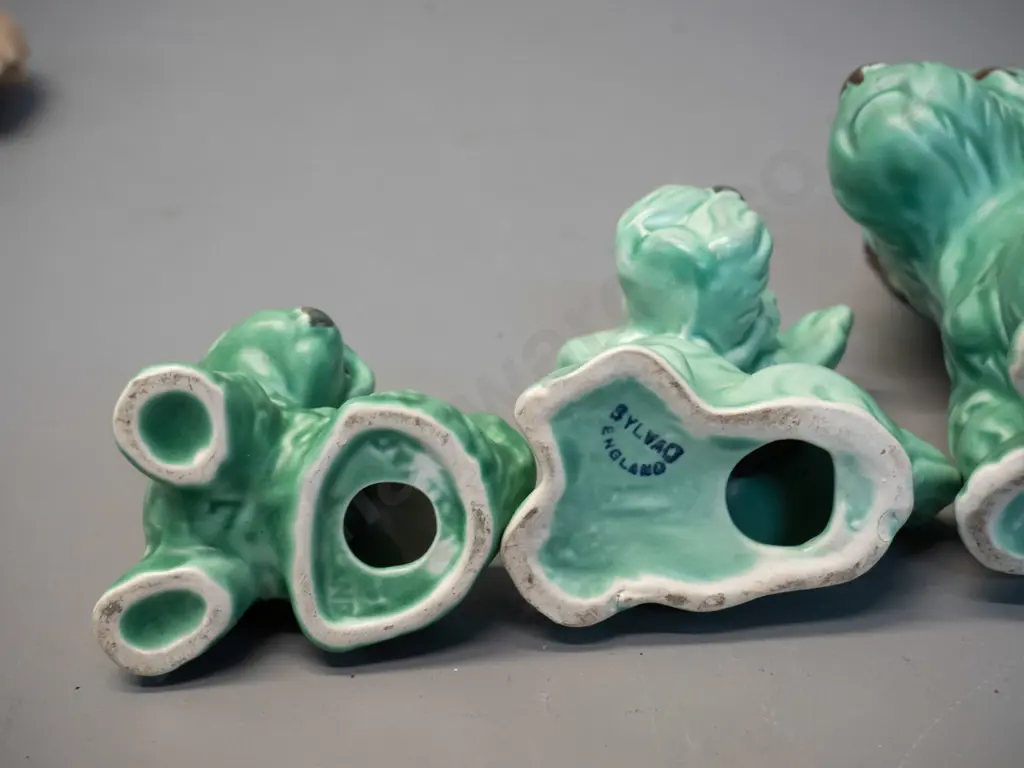 4 green Sylvac dogs - largest is H-170 W-140 Image 1++
