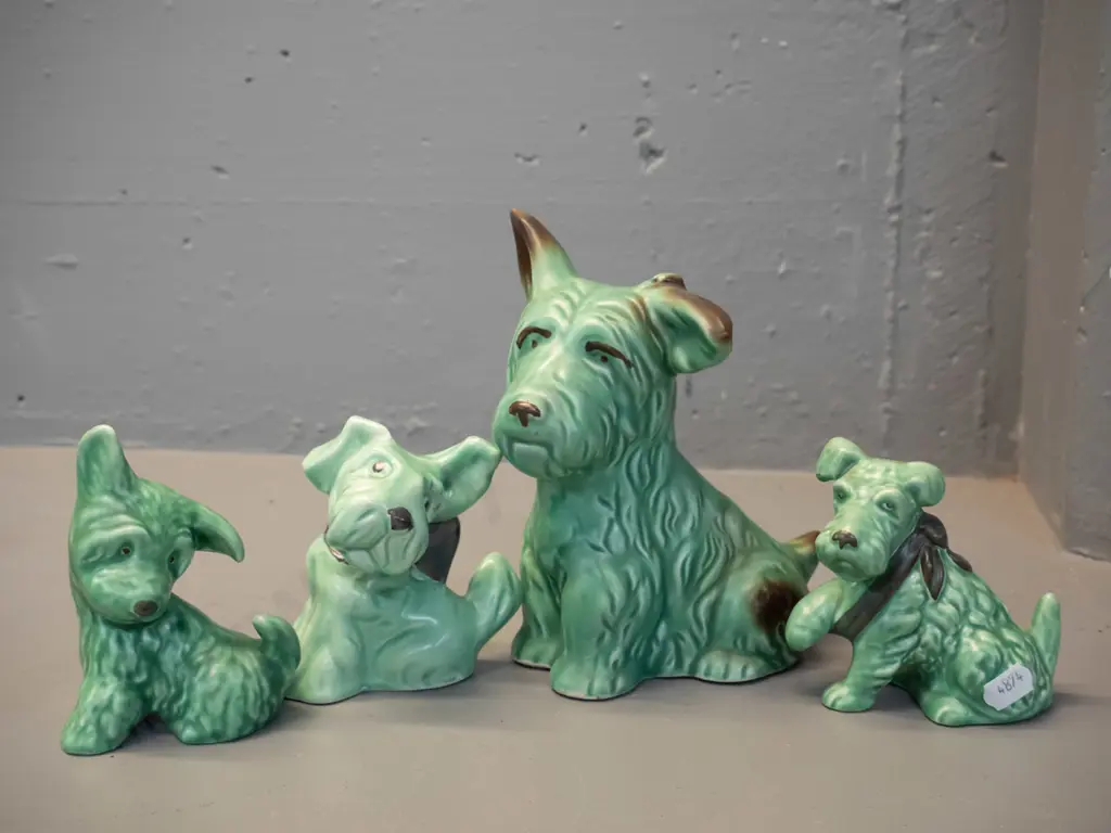 4 green Sylvac dogs - largest is H-170 W-140 Image 1++