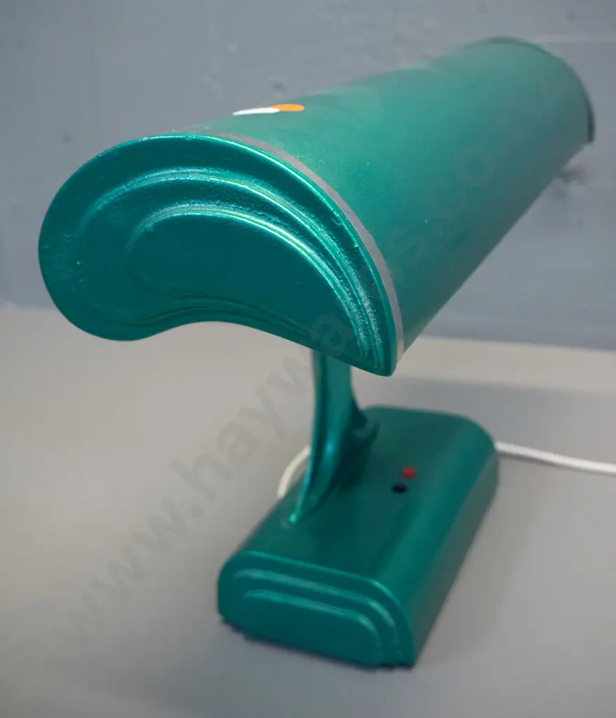 vintage large Electroway NZ Ltd. desk lamp with bright green finish, chrome trim. Working, a few small chips & scratches Image 1++