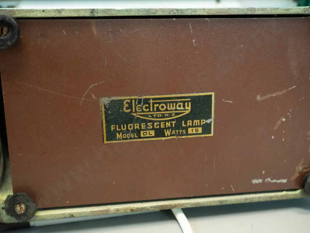 vintage large Electroway NZ Ltd. desk lamp with bright green finish, chrome trim. Working, a few small chips & scratches Image 1++