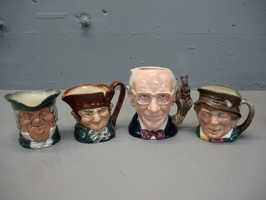 4 small Royal Doulton character jugs - John Shorter (Australia) limited edition H-110 W-110 and 3 others Image 1++