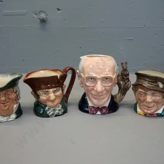 4 small Royal Doulton character jugs - John Shorter (Australia) limited edition H-110 W-110 and 3 others