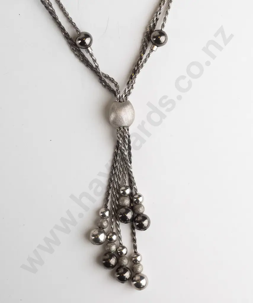 silver 3 strand necklace stamped 925 Image 1++