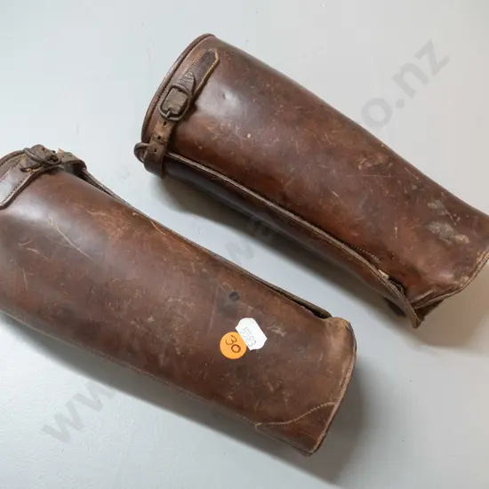 vintage small leather riding gaiters L-230