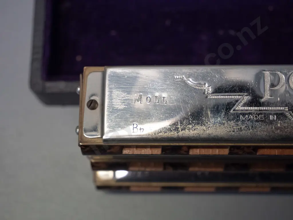 cased Hohner Polyphonia triple harmonica L-310 - very minor wear Image 1++