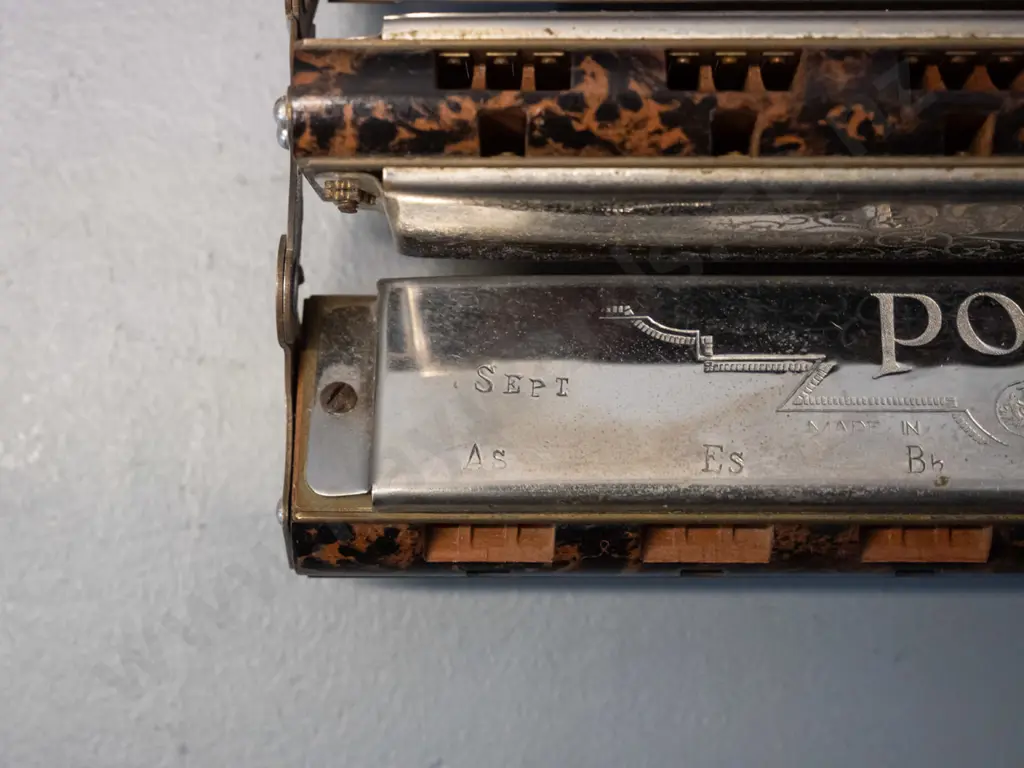 cased Hohner Polyphonia triple harmonica L-310 - very minor wear Image 1++