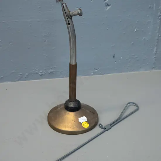 vintage fly tying stand on brass base H-270 and an implement marked Elwye