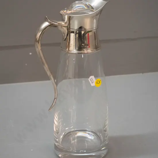 sterling silver mounted claret jug H-290