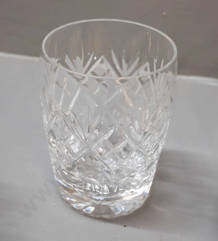 Webb-Corbett cut crystal water jug H-135 W-150 and 7 tumblers Image 1++