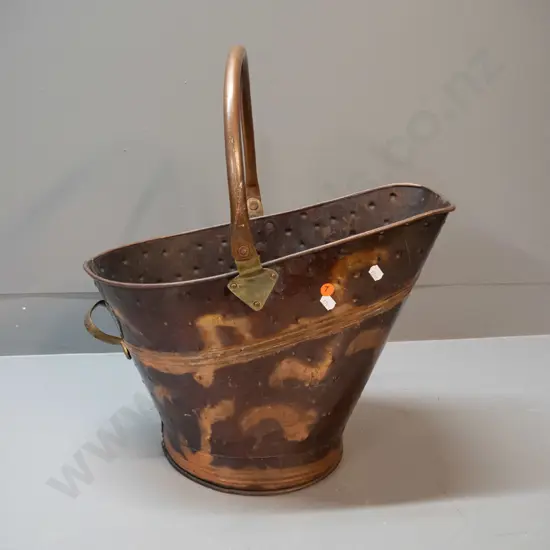 copper coal scuttle H-480 with handle up L-420 W-270