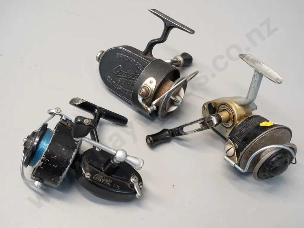 3 casting reels - DAM Berlin Quick Standard, Mitchell 300 and Allcock Felton L-135 Image 1++