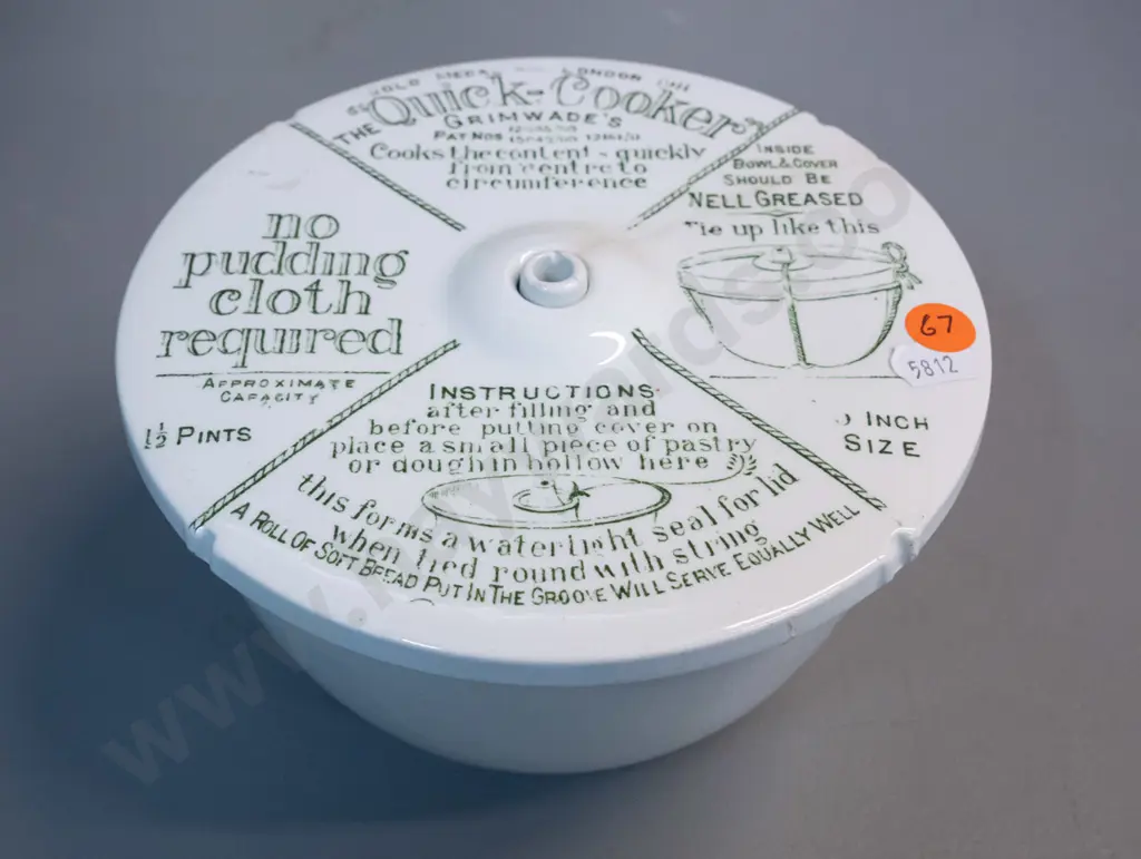 vintage Grimwades Quick Cooker covered baking dish - crack and chip to lid H-100 D-180 Image 1++
