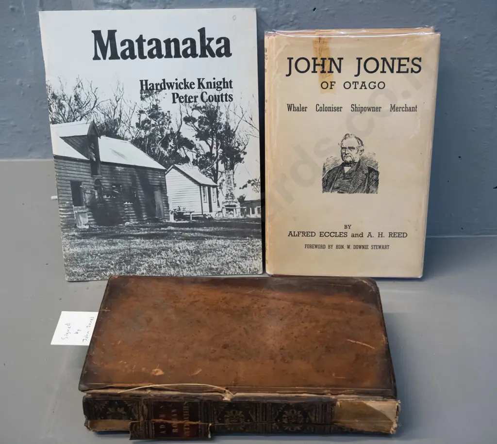 3 books - John Jones of Otago by Eccles & Reed, 1949, some damage to dust jacket and clipped page, Hardwicke Image 1++