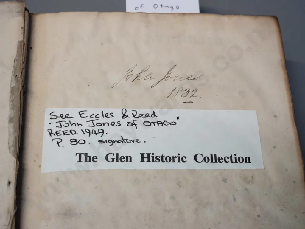 3 books - John Jones of Otago by Eccles & Reed, 1949, some damage to dust jacket and clipped page, Hardwicke Image 1++