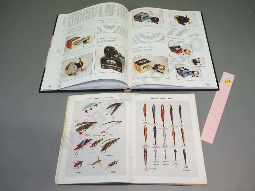 2 books - Vintage Fishing Reels of Sweden book by Daniel Skupien, 2002 and a 1961 Hardy's Angler's Guide catalog, has Image 1++