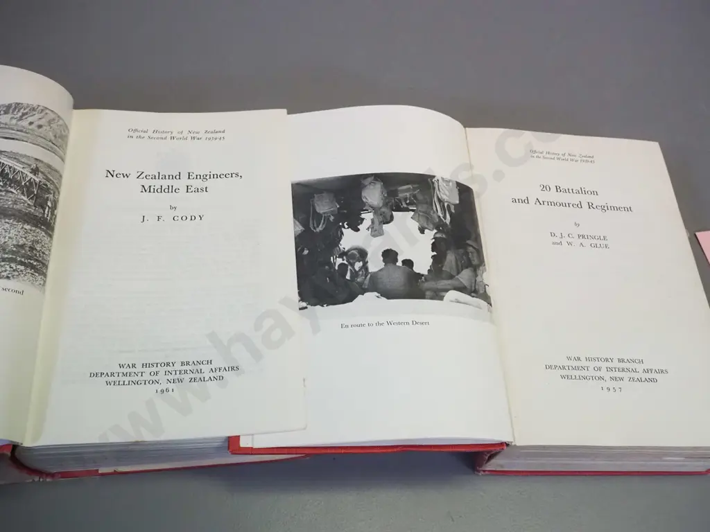 2 WWII history books - New Zealand Engineers in the Middle East, JF Cody 1961, and 20 Battalion and Armoured Regiment by Image 1++