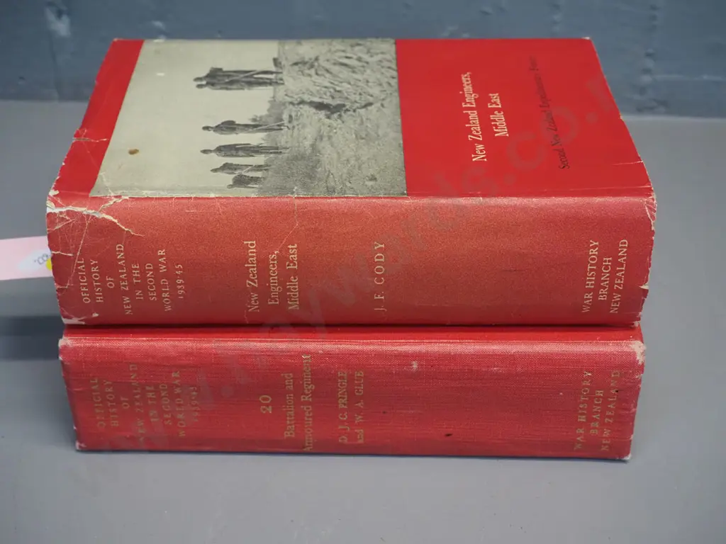 2 WWII history books - New Zealand Engineers in the Middle East, JF Cody 1961, and 20 Battalion and Armoured Regiment by Image 1++