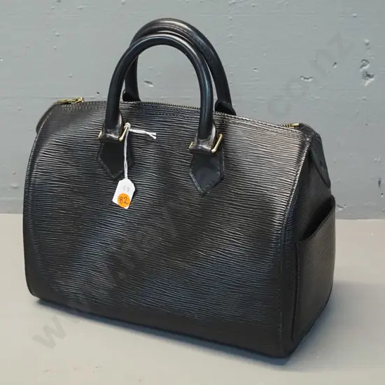 Louis Vuitton Speedy 30 black epi hand bag, made in France. H220 W280. Date code VI 0914, year made 1994