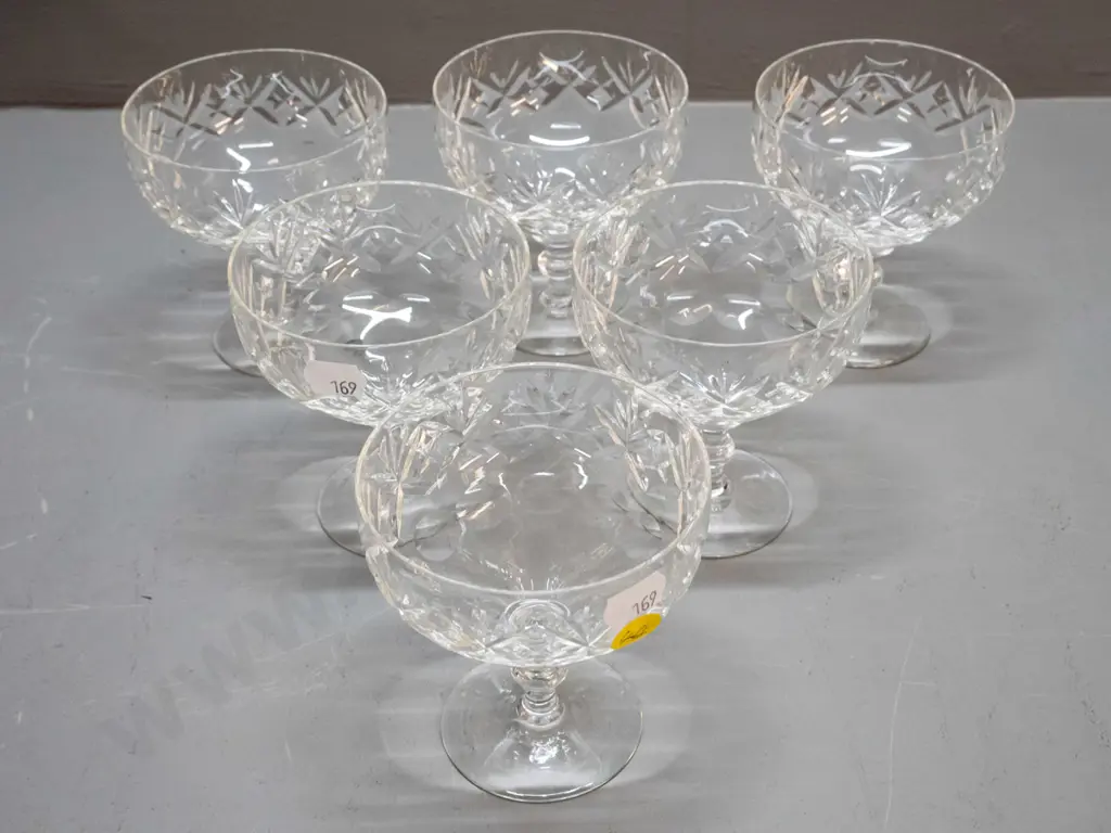 6 Webb-Corbett cut crystal cocktail glasses H-95 D-90 Image 1++