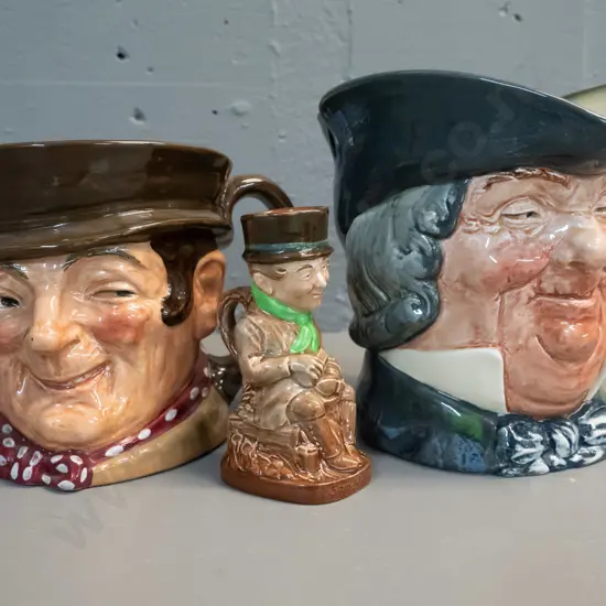 3 Royal Doulton character jugs - Parson Brown H-160 W-200, Sam Weller and small Sam Weller