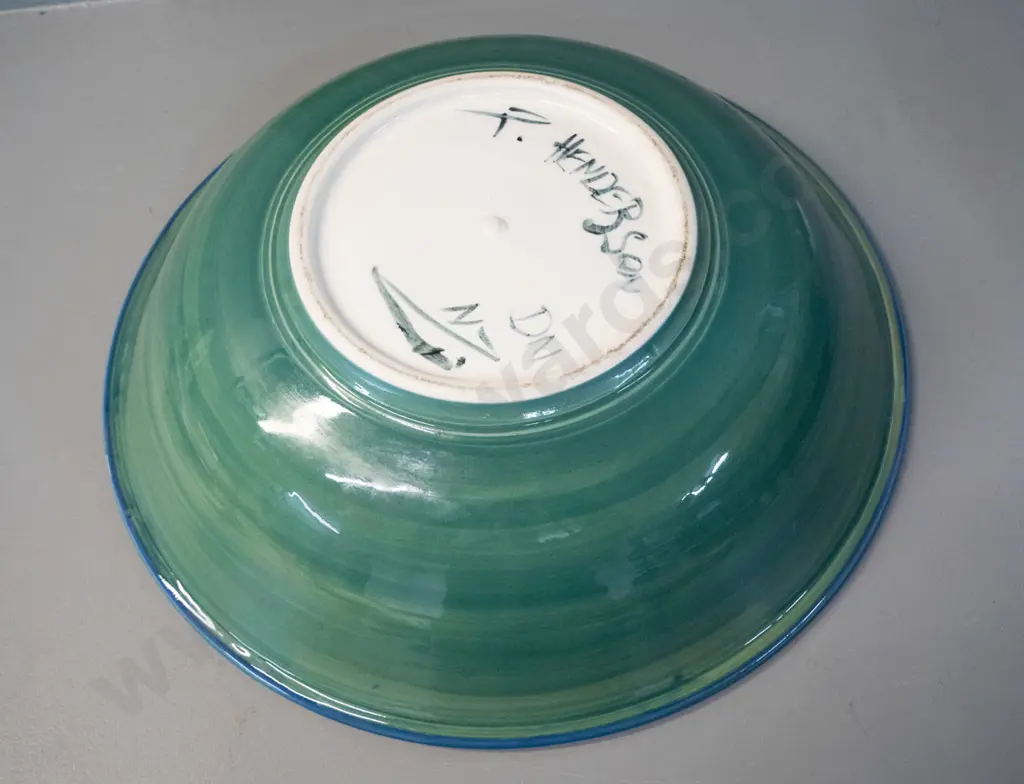 large studio pottery bowl by P. Henderson, Dunedin. H0110 D-410 Image 1++