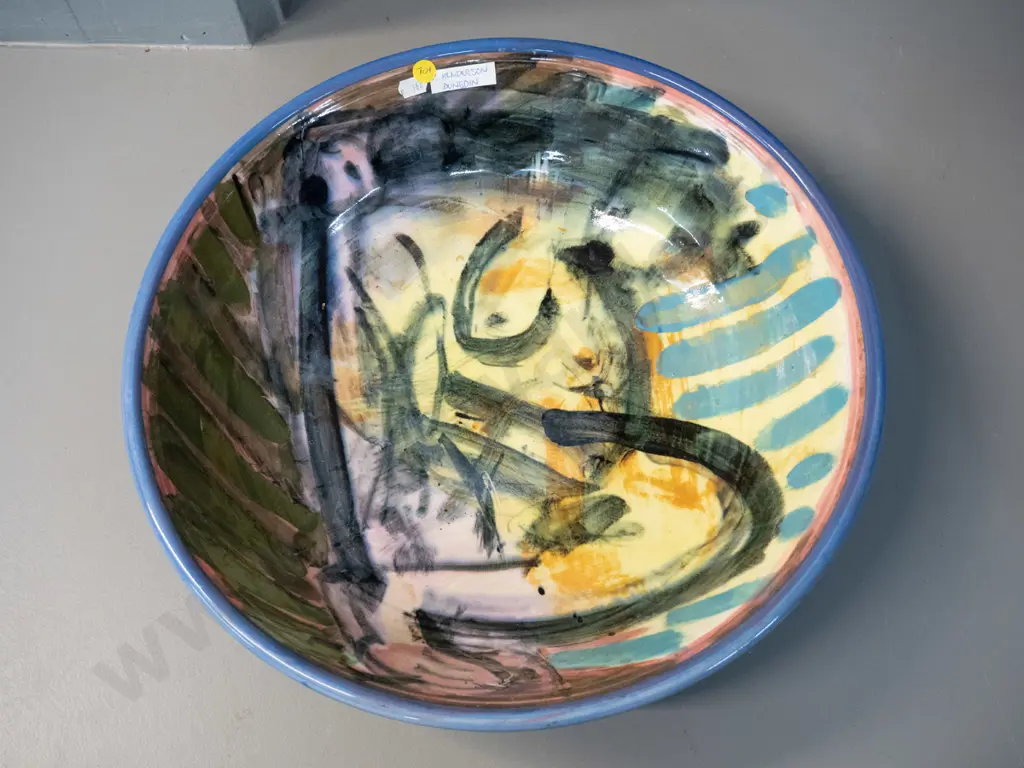 large studio pottery bowl by P. Henderson, Dunedin. H0110 D-410 Image 1++