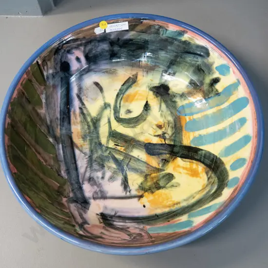 large studio pottery bowl by P. Henderson, Dunedin. H0110 D-410