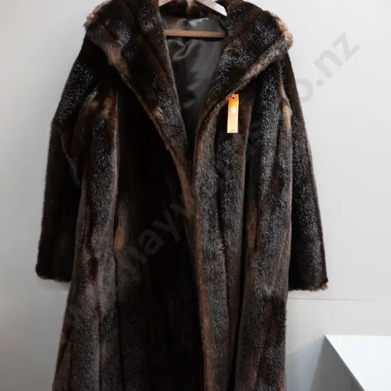 full length fur coat with Deville Paris label