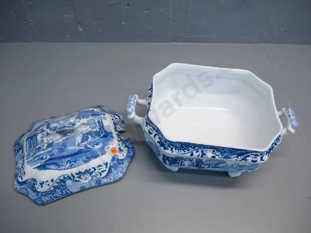 Spode blue & white "Italian" pattern large lidded soup tureen H-260 L-350 Image 1++