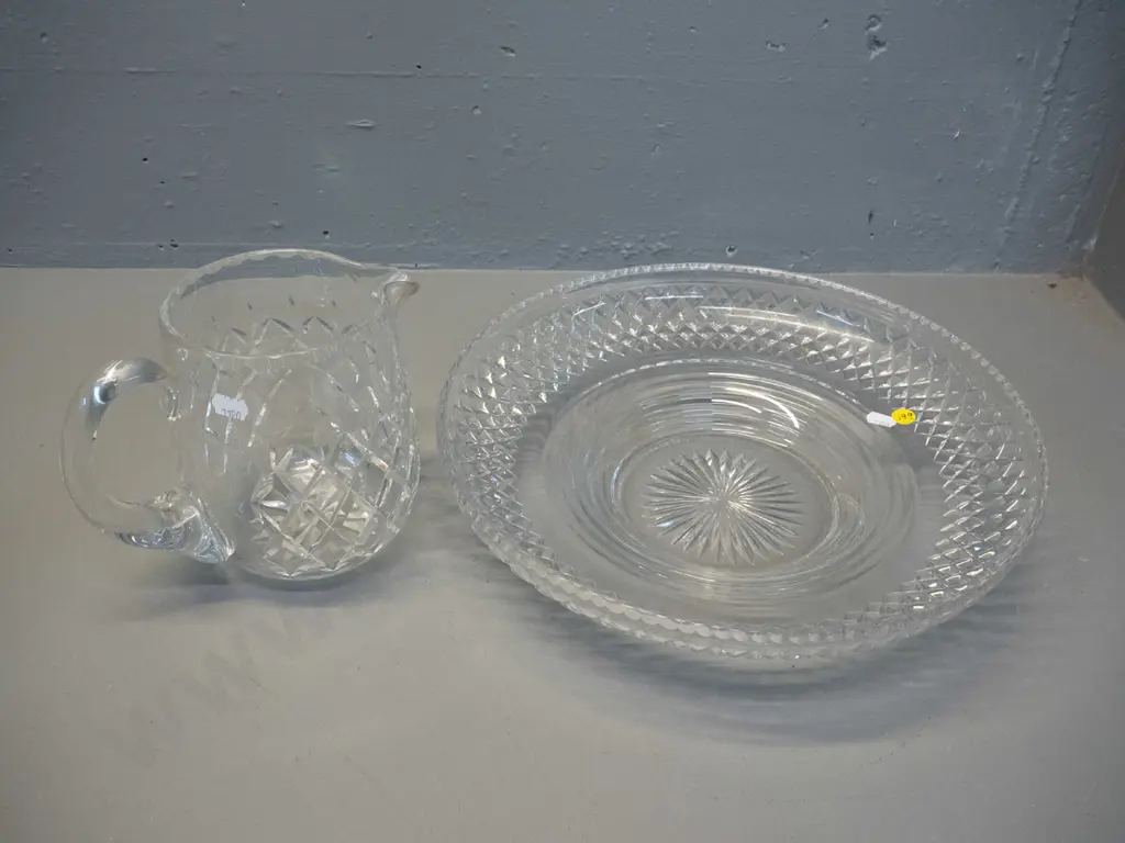 2 pieces of cut crystal - jug and large shallow bowl D-330 Image 1++