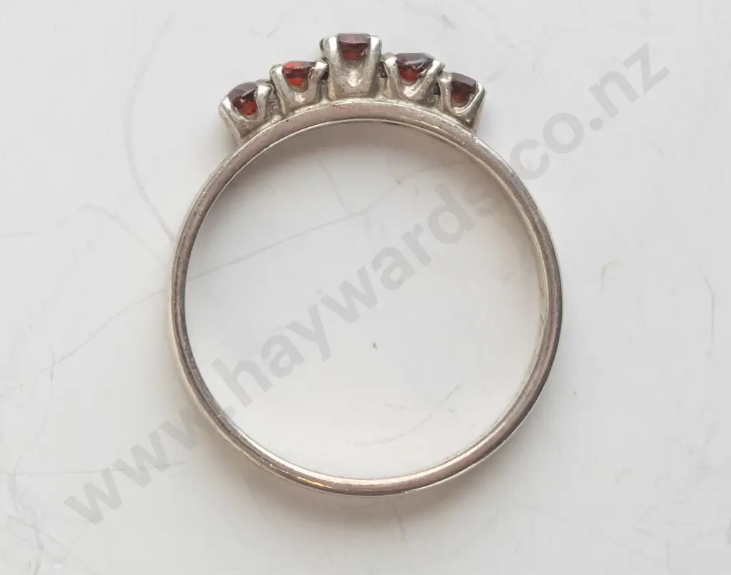 garnet ring stamped stg Image 1++