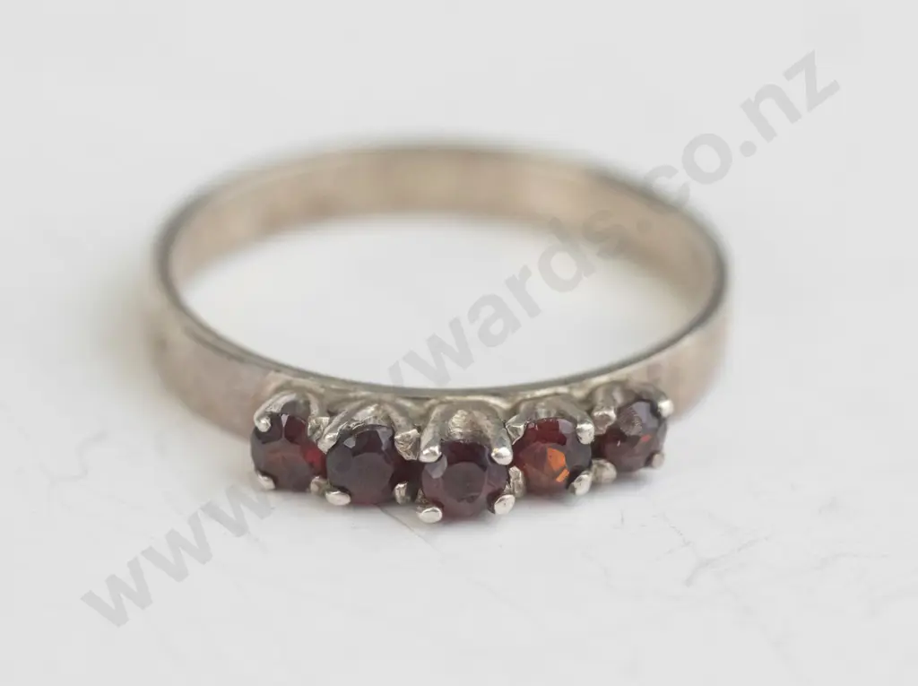 garnet ring stamped stg Image 1++