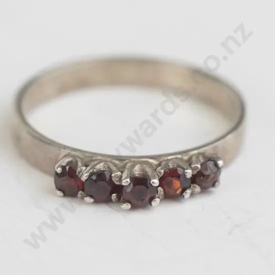 garnet ring stamped stg