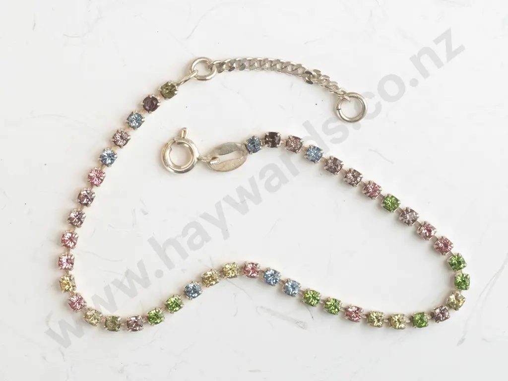 multi coloured stone bracelet stamped 925 Image 1++