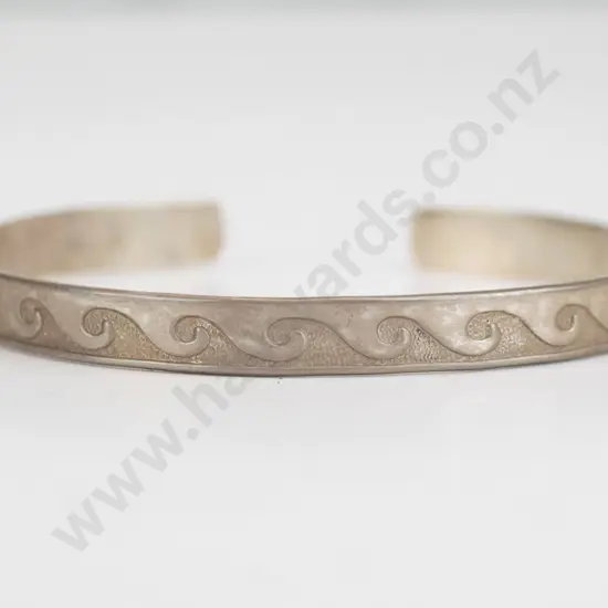 silver cuff bangle stamped stg sil