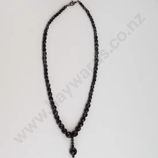 black jet beaded necklace