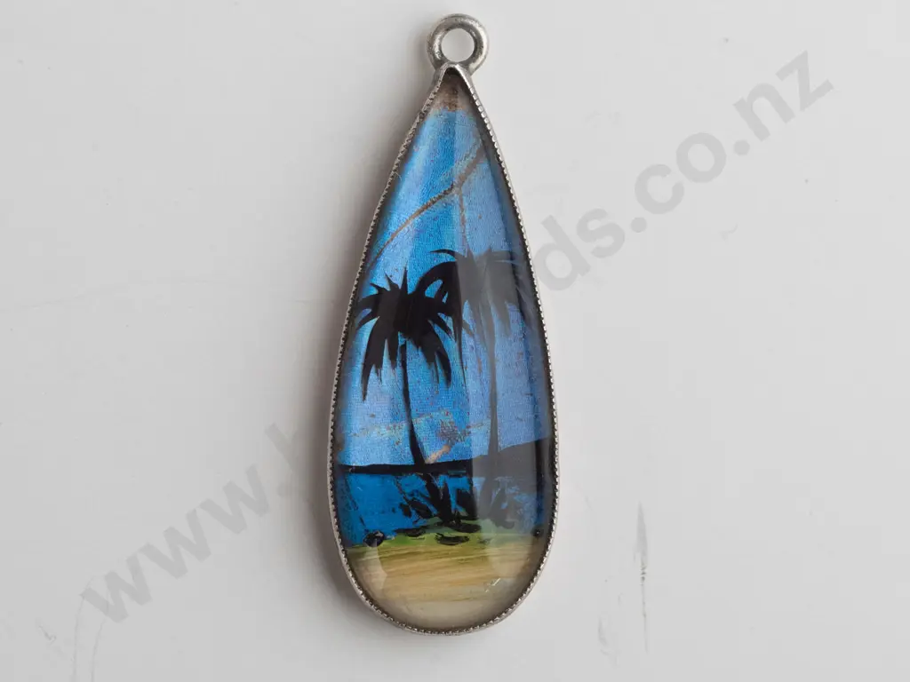 butterfly wing pendant stamped sterling  no chain Image 1++