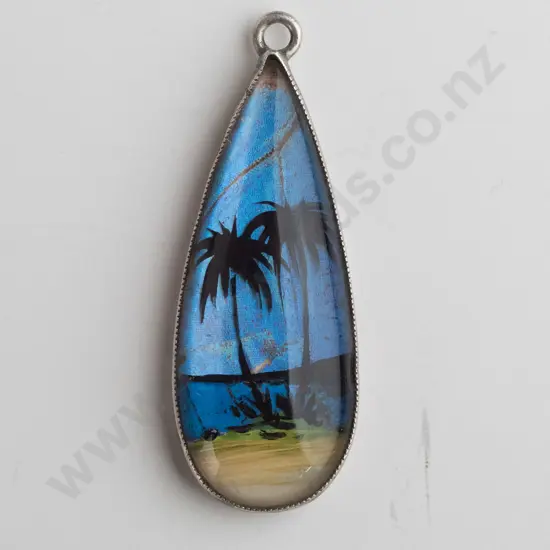 butterfly wing pendant stamped sterling  no chain
