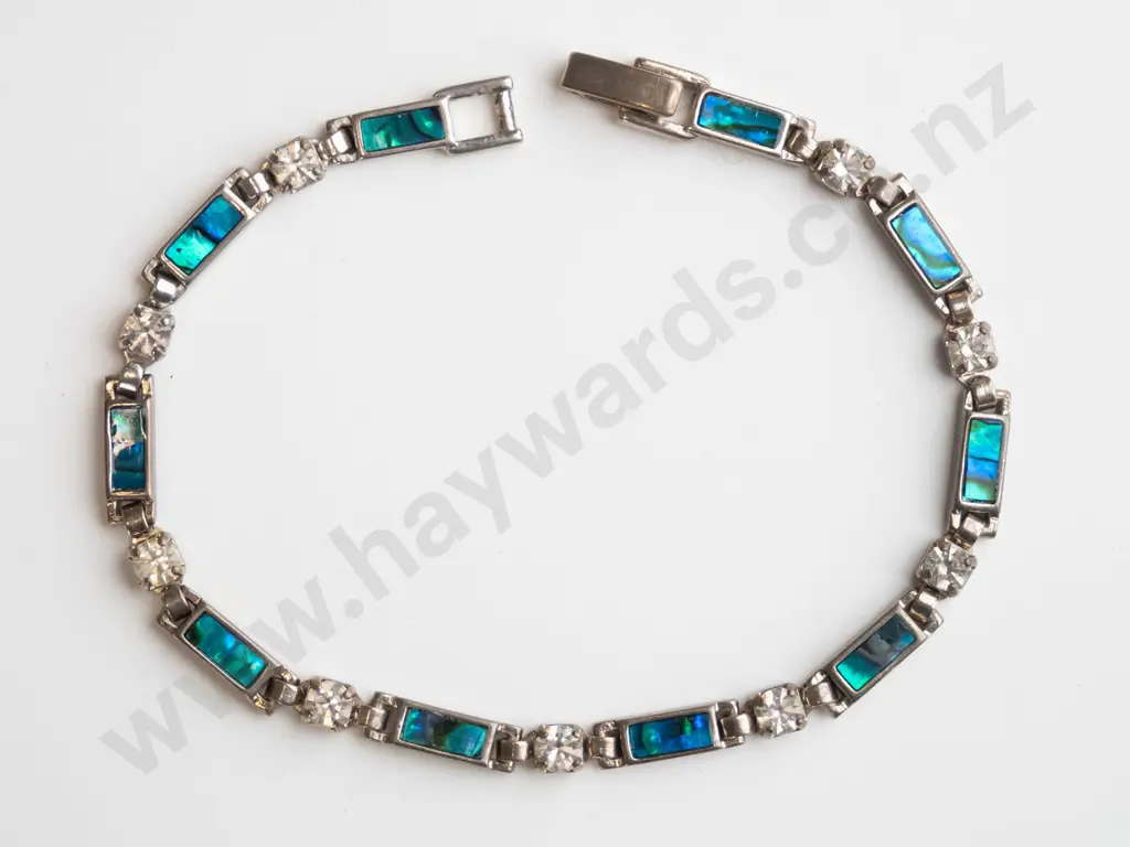 paua shell & cz bracelet no mark Image 1++