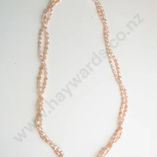 double stand twist pink necklace