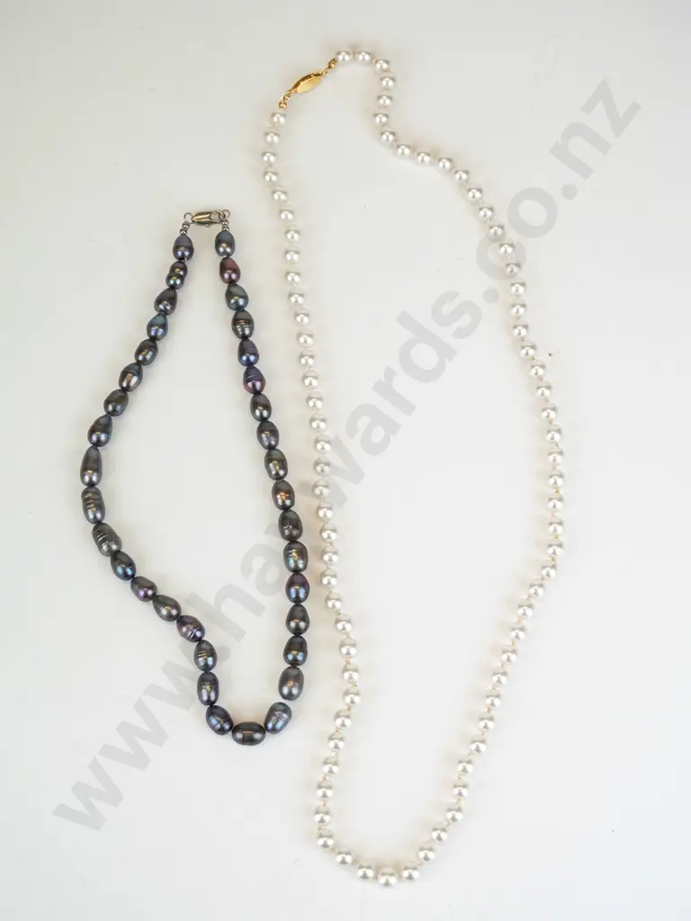 multi coloured beaded necklace & plain beaded necklace Image 1++