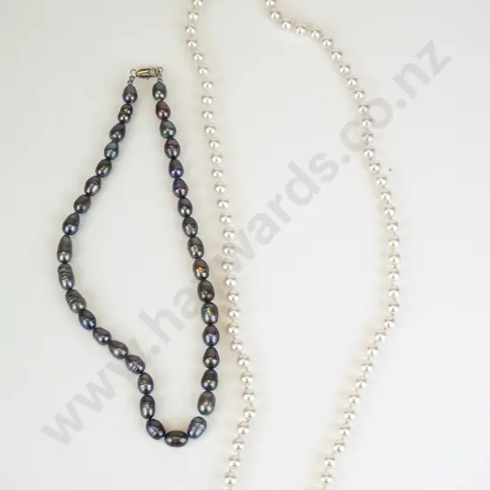 multi coloured beaded necklace & plain beaded necklace