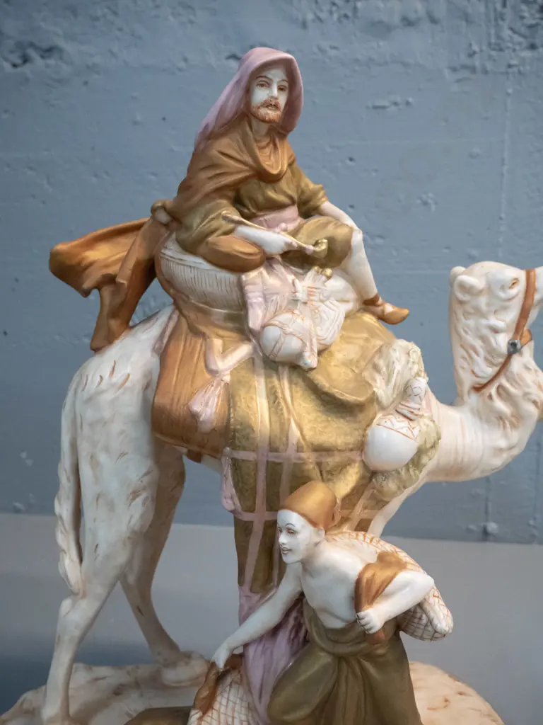 Royal Dux large porcelain middle-eastern style camel figure - marked 10946-1. Crack to base. H-460 L-380 Image 1++