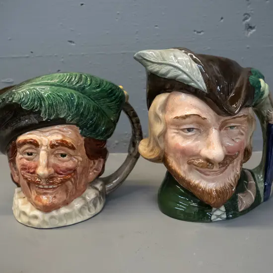 2 large Royal Doulton character jugs - Robin Hood H-190 and The Cavalier