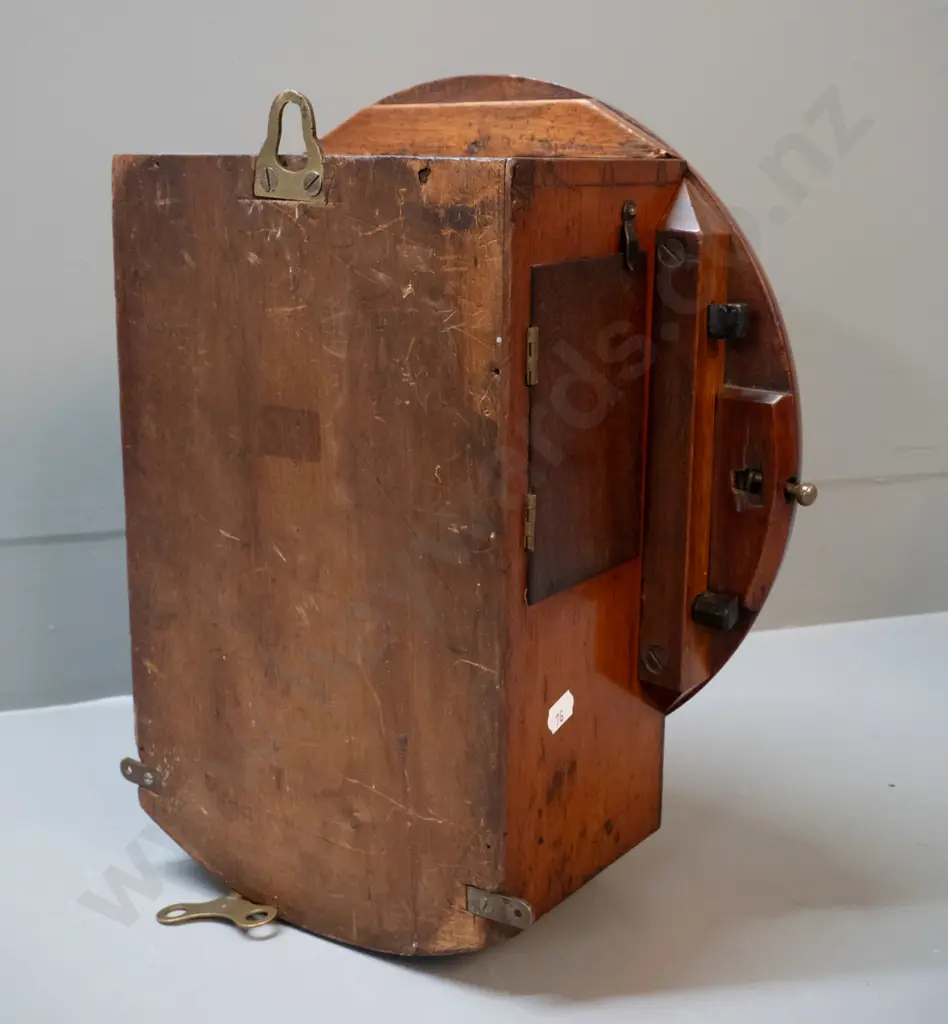 antique walnut cased Thwaites & Reed London drop-dial fusee movement clock circa 1880s, with key, recently overhauled. Image 1++