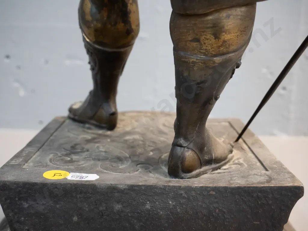 large cast metal (spelter?) Roman warrior figure - marked "Waagen" H-600 W-220 D-180 Image 1++