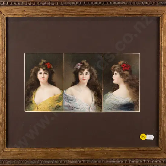 framed triptych print - portraits H-130 W-255