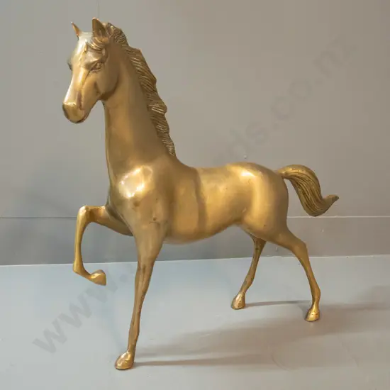 large cast brass prancing horse figure H-470 L-510