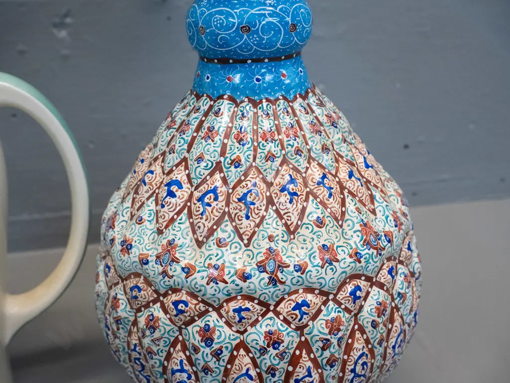 Susie Cooper kestrel shape "Springtime" coffee pot and a Persian "Minakari" enamel vase H-255 Image 1++