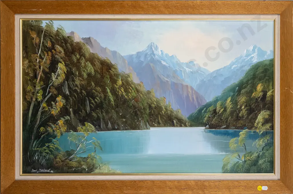 Don Parlane '84 - framed oil - Doubtful Sound H-450 W-750 Image 1++